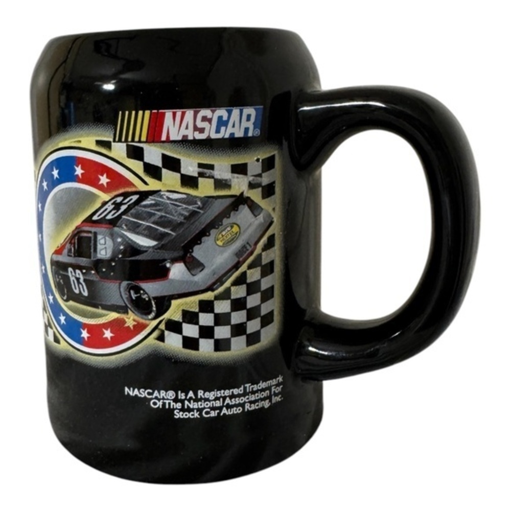 NASCAR Nextel Cup Series Car #63 Black and Red 5 1/4" Tall Ceramic Coffee Mug Cu